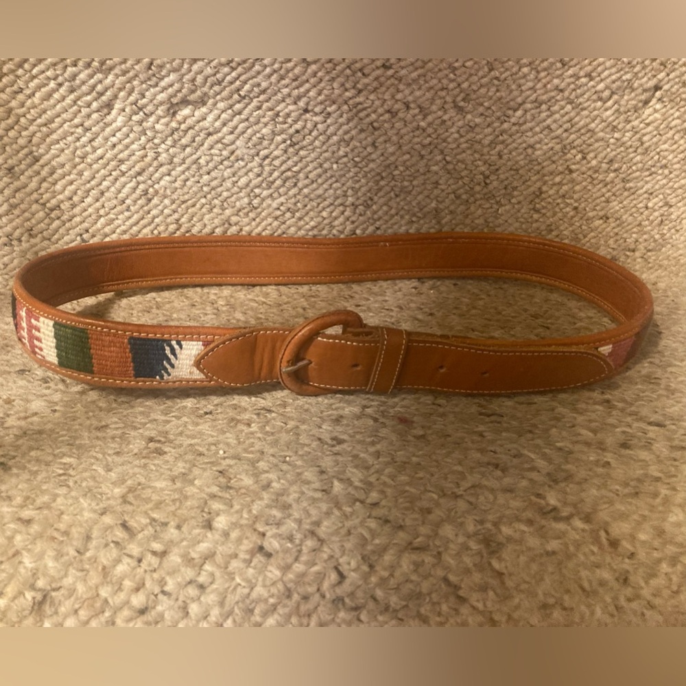 Colorful Woven Aztec Genuine Leather Belt
